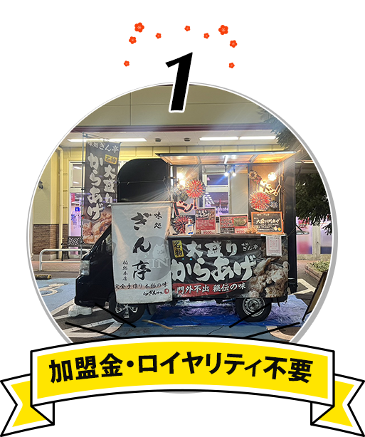 加盟金・ロイヤルティ不要