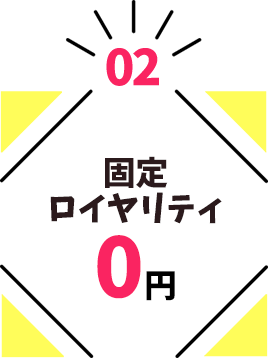 固定ロイヤリティ0円